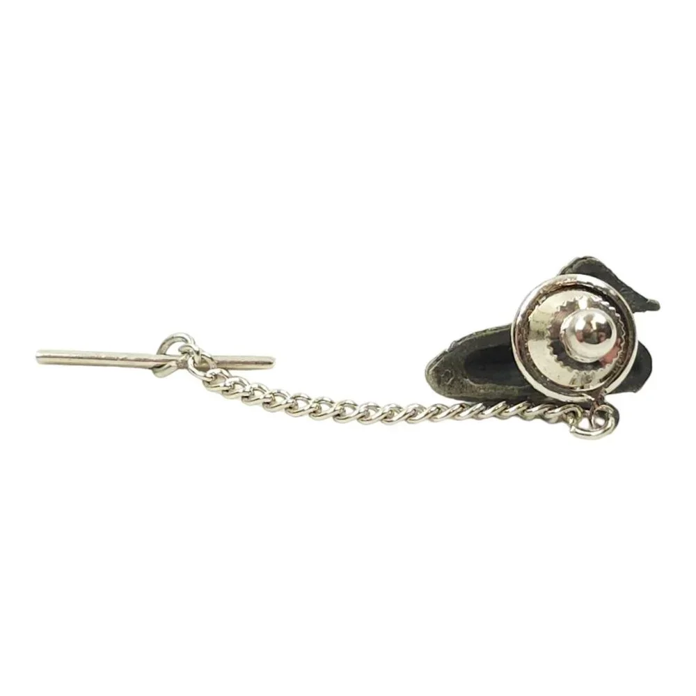 Sitting Duck Bird Tie Tack Pin Vintage Mens Jewelry Mallard Metal Pewter Style